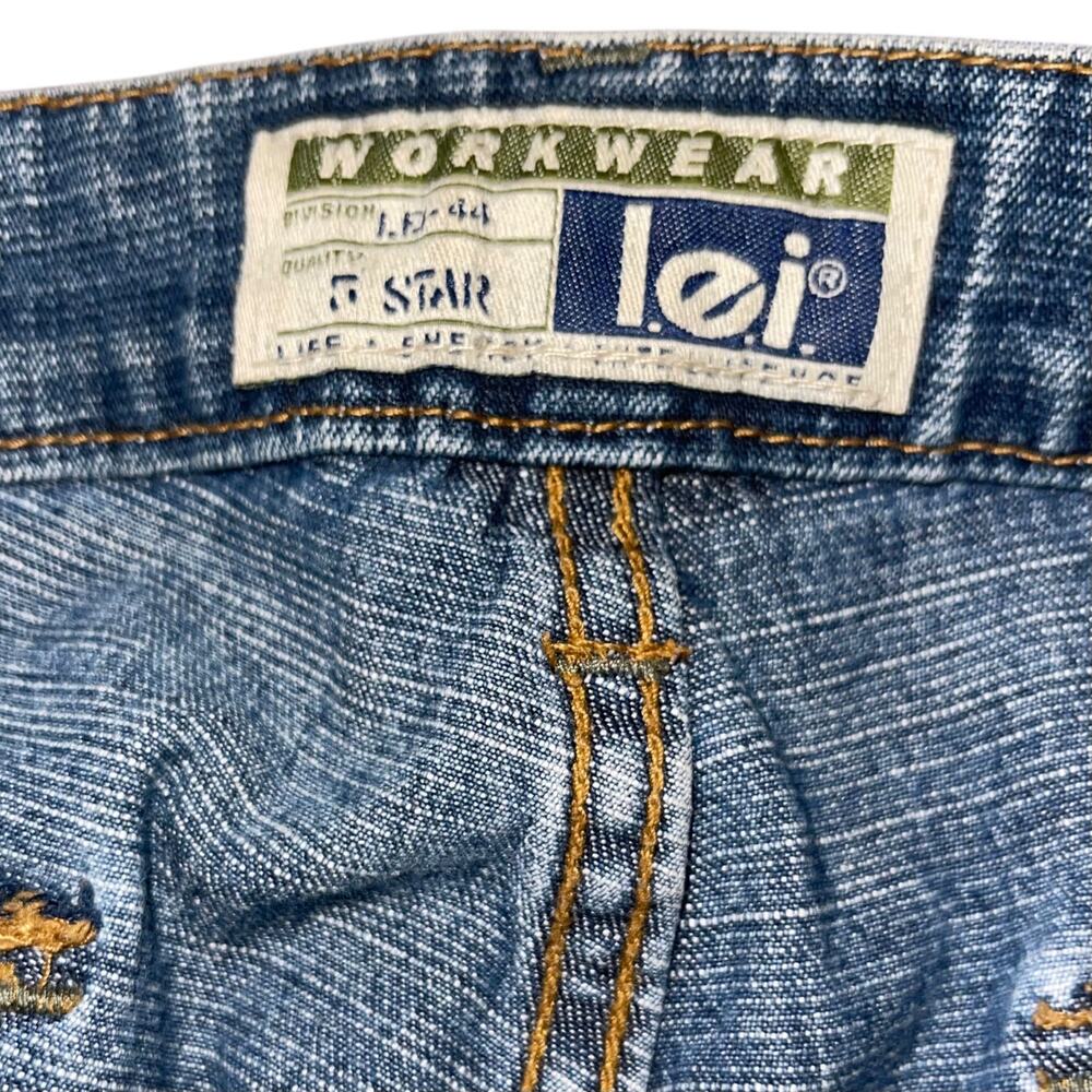 Vintage Y2K Cropped Jeans 9 Low Rise Cargo Retro LEI Denim Flap Pockets - Picture 8 of 11